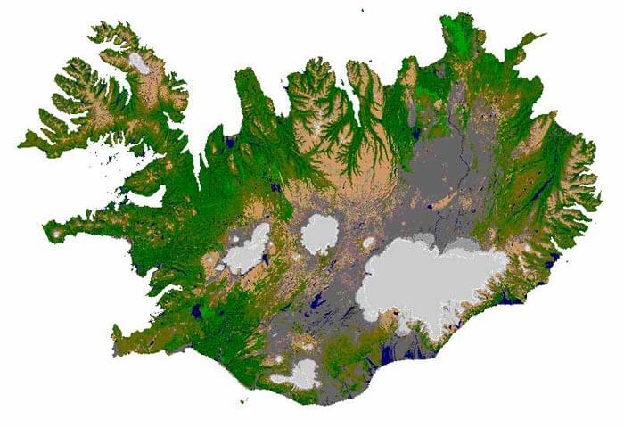 iceland physical map